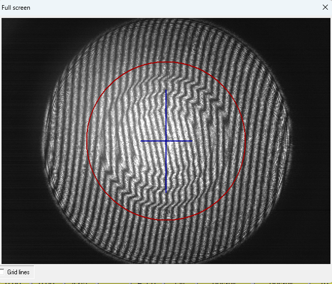 Franges d'interférence sur un verre optique